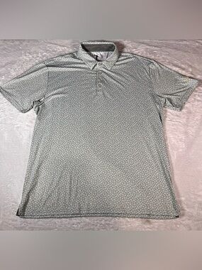 AndersonOrd Men’s Large Floral Performance Golf Polo Gray Short Sleeve